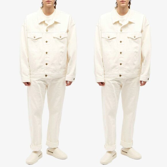 Fear Of God Essentials 5 Pocket Denim Jeans In Cloud Dancer Straight Leg - Picture 2 of 11